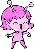 garota alienígena de desenho animado rindo png