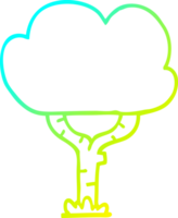 freddo pendenza linea disegno di un' cartone animato albero png