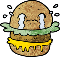 cartoon crying fast food burger png