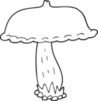 hand drawn black and white cartoon mushroom png