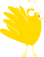 cartoon krijsende vogel in effen kleurstijl png