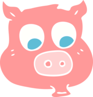 illustration en couleur plate du cochon png