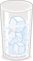 un frío vaso de agua con hielo cubitos. con hielo frío agua en vaso en blanco antecedentes. vector