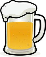 Glass of beer on white background. Lager beer mug. vector