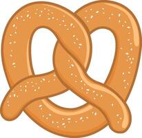 Fresh soft pretzel bread snack with sesame seeds. Bavarian pretzel on white background. vector