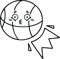 line drawing cartoon of a basketball png