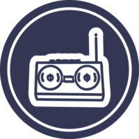 Radio cassetta giocatore circolare icona simbolo png