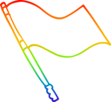 rainbow gradient line drawing of a cartoon flag png