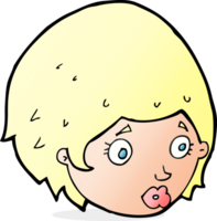 cartoon girl with concerned expression png