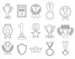 Awards line icons simple outline elements collection modern graphic design concept vector