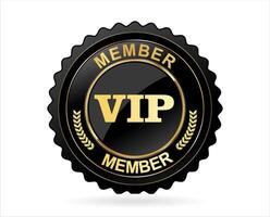 VIP premium membership golden badge on white background vector