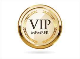 VIP premium membership golden badge on white background vector