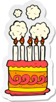 sticker of a cartoon birthday cake png