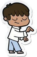 sticker of a cartoon happy boy png