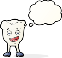 cartoon tooth looking smug with thought bubble png