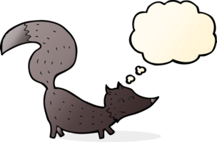 cartoon little wolf cub with thought bubble png