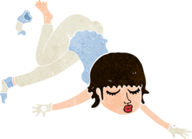 cartoon woman floating png