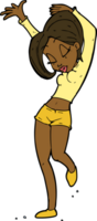 cartoon pretty woman dancing png