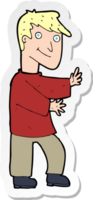 sticker of a cartoon happy man png