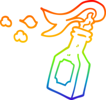 arcobaleno pendenza linea disegno di un' cartone animato molotov cocktail png