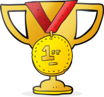 hand drawn cartoon sports trophy png