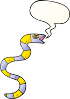 sibilando desenho animado serpente com discurso bolha dentro suave gradiente estilo png