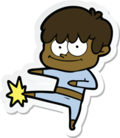 sticker of a happy cartoon man png