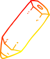 warm gradient line drawing of a cartoon pencil png