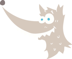 flat color illustration of wolf head png