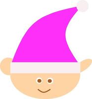 a cartoon elf wearing a pink hat vector