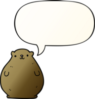 cartoon bear with speech bubble in smooth gradient style png