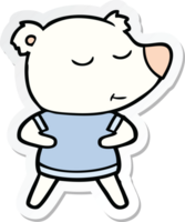 sticker of a happy cartoon polar bear png