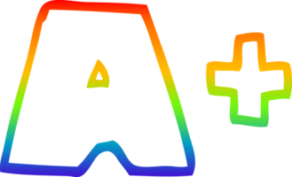 rainbow gradient line drawing of a cartoon letter grades png