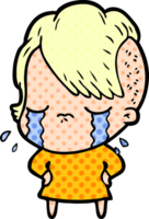 cartoon crying girl png