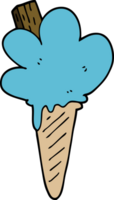 cono gelato di doodle del fumetto png