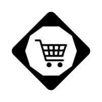 Shopping cart icon, flat design. Isolated on white background. Collection of web icon for online store, from various cart icons in various shape. vector