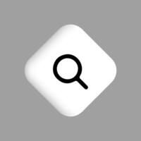 Magnifying glass or search icon, flat graphic on isolated background. vector