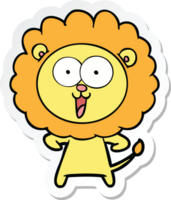 sticker of a happy cartoon lion png