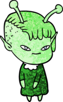 süßes Cartoon-Alien-Mädchen png