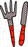 cartoon doodle knife and fork png