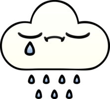 gradient shaded cartoon of a rain cloud png