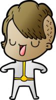 cute cartoon girl with hipster haircut png