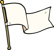 dessin animé doodle drapeau blanc agitant png