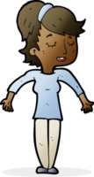 cartoon friendly woman shrugging shoulders png