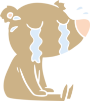 urso de desenho animado de estilo de cor plana chorando png