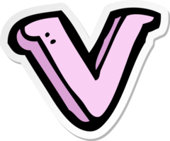 sticker of a cartoon letter V png