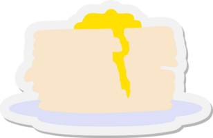 cartoon stack of pancakes with butter sticker png