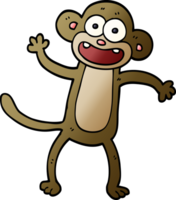 macaco acenando de desenho animado png