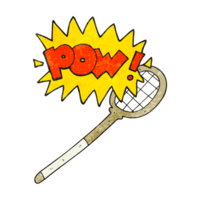 hand- getextureerde tekenfilm tennis racket png