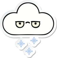 Aufkleber einer niedlichen Cartoon-Schneewolke png